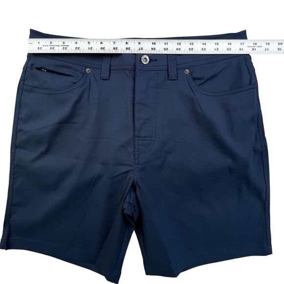 Prana ZION 5 Pocket Shorts Men’s 34 Stormy Night Blue 8” Inseam Stretch Hiking - Picture 12 of 15